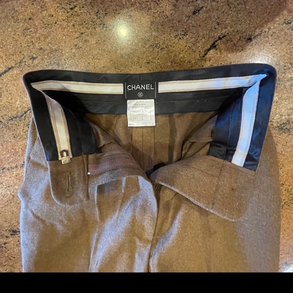 Chanel Light Brown High Waist Heather Straight Leg Pants. Size 34 - Picture 5 of 14